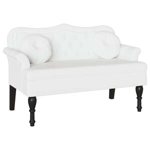 vidaXL Пейка Честърфилд Бяло 120.5 x 65 x 75 см Изкуствена