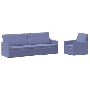vidaXL Комплект дивани 2 pcs Дънково син Текстил