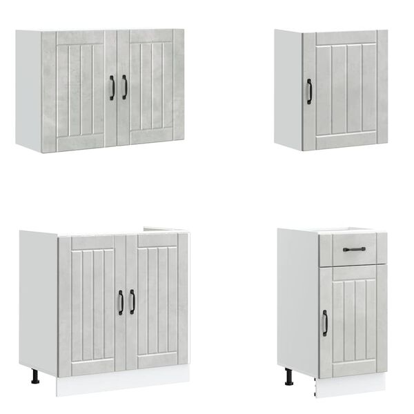 vidaXL Комплект кухненски шкафове от 7 части Lucca, инженерно дърво