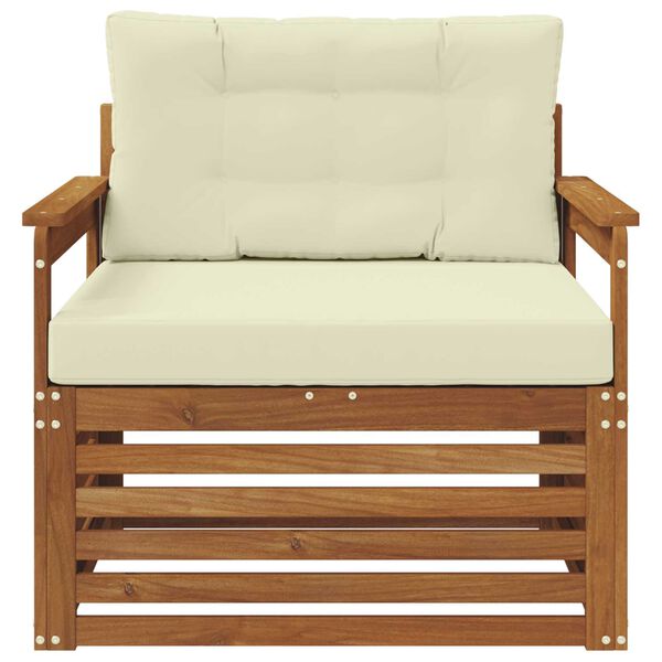 vidaXL Комплект дивани за открито Солидно акациево дърво и полиестер