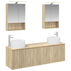vidaXL Комплект шкафове за баня 5 pcs Дъб сонома Инженерна дървесина