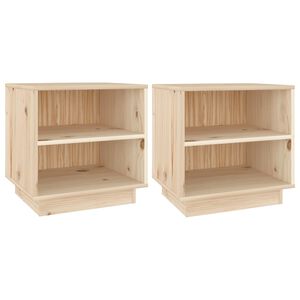 vidaXL Нощни шкафчета, 2 бр, 40x34x40 см, борово дърво масив
