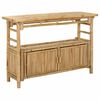 vidaXL Конзолна маса с рафт с врата Естествен 110 x 35 x 75 cm Бамбук