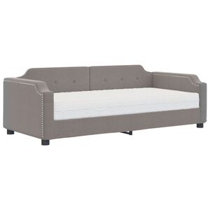 vidaXL Канапе с матрак, таупе, 80x200 см, плат