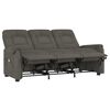 vidaXL 3-местен масажен реклайнер, тъмносив, микрофибърна тъкан