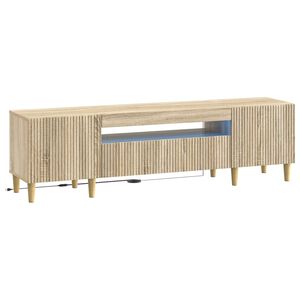 vidaXL LED телевизионен кабинет ARNHEM 153 x 35 x 43 см Дъб сонома