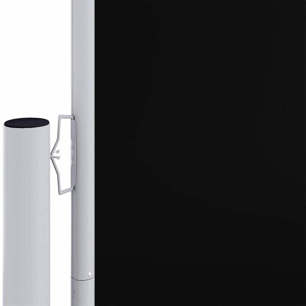 vidaXL Прибираща се странична тента, черна, 200х1000 см