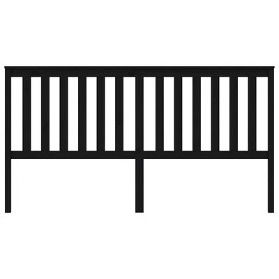 vidaXL Горна табла за легло, черна, 186x6x101 см, бор масив