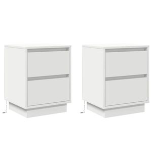 vidaXL Нощен шкаф 2 pcs Бяло 39 x 34,5 x 50 см Инженерно дърво