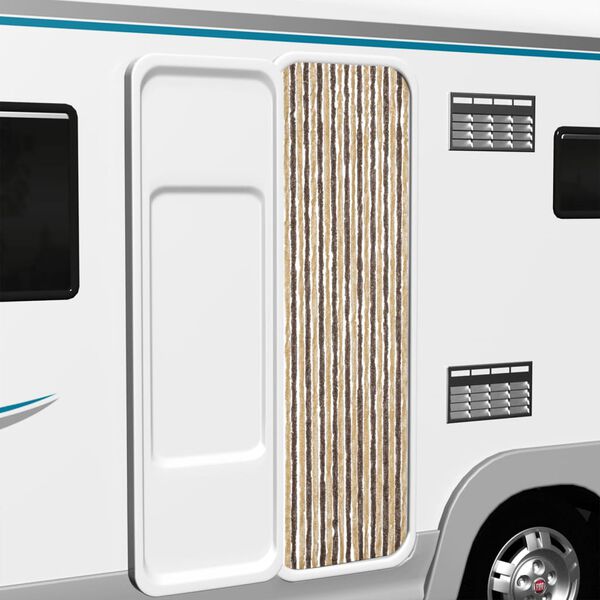 vidaXL Ресни за врата против мухи, кафяво и бежово, 56x185 см, шенил