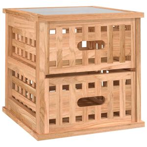 vidaXL Нощно шкафче, 34x34x34 см, орех масив