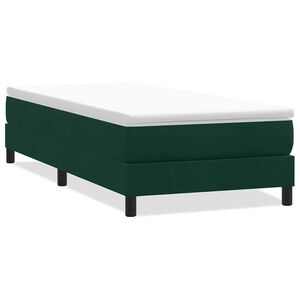 vidaXL Box Spring Легло без матрак Тъмнозелено 90x210 cm Кадифе