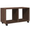 vidaXL Шкаф с колелца, кафяв дъб, 72x33x42,5 см, инженерно дърво