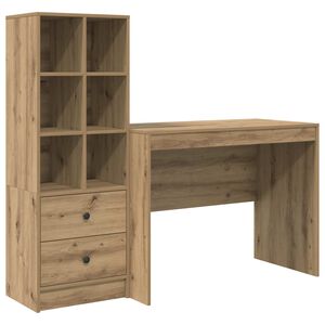 vidaXL Бюро Дъб 145.5 x 50 x 127 см 2 бр.