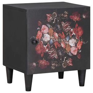 vidaXL Нощно шкафче с врата Черно 40 x 33 x 46 см
