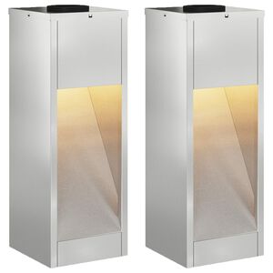 vidaXL Слънчев LED светлинен указател 2 бр. Топло бяло 18 x 18 x 50 см