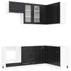 vidaXL Кухненски единица PORTO 8 pcs Черно Инженерна дървесина