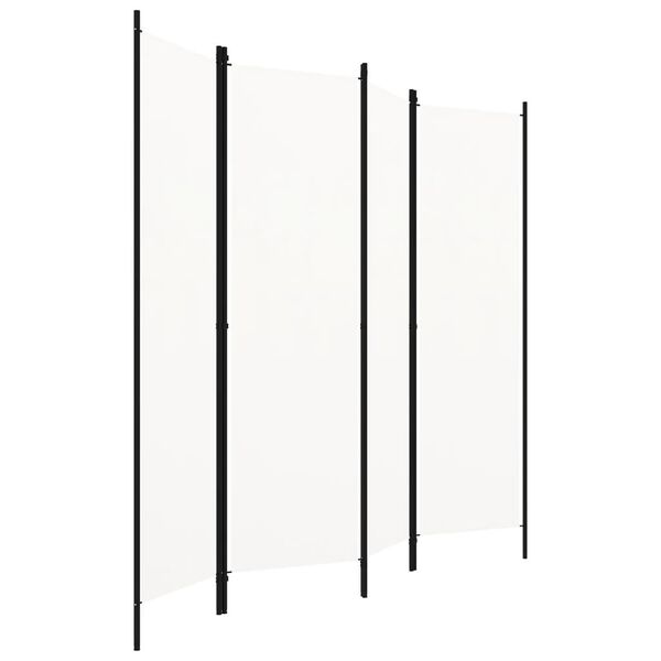 vidaXL Параван за стая, 4 панела, бял, 200x180 см