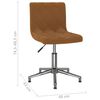vidaXL Въртящи се трапезни столове, 2 бр, кафяви, кадифе