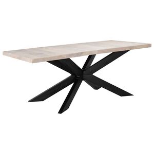 vidaXL Трапезна маса, 180x90x76 cм, масивна избелена мангова дървесина