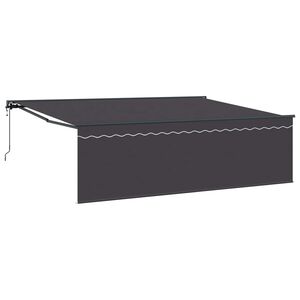 vidaXL Прибираща се тента Антрацит 450 &times; 350 cm Полиестер и алуминий