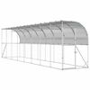 vidaXL Кокошарник срещу стена Сребристо 600 x 150 x 215 см