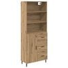 vidaXL Висок шкаф 2 бр. Дъб 69,5 x 32,5 x 180 см Инженерна дървесина