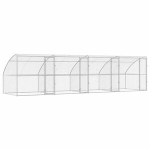 vidaXL Кучешка клетка 4 бр. Сребрист 8 x 2 x 2 m Поцинкована стомана