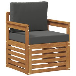 vidaXL Външен диван Солидно акациево дърво и полиестер Натурално