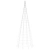 vidaXL Коледна светеща елха на флагщок 550 LED топло бяло 300 см
