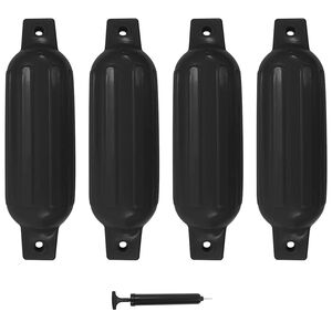 vidaXL Броня за лодка 4 бр черна 41x11,5 см PVC