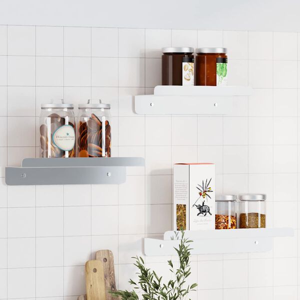 vidaXL Стенни рафтове 3 бр сребристи неръждаема стомана