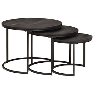 vidaXL Nesting маси за кафе 3 бр. Черно 54 x 54 x 40 см