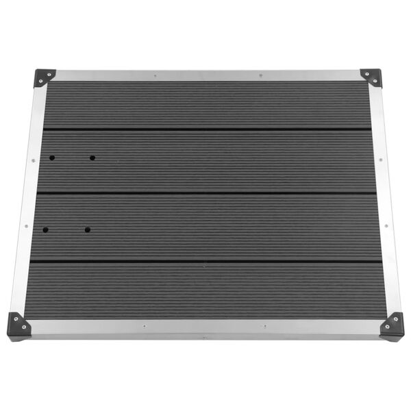 vidaXL Градинско душ корито, WPC, неръждаема стомана, 80x62 см, сиво