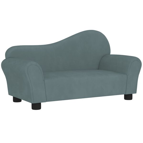 vidaXL Детски диван, син, кадифе