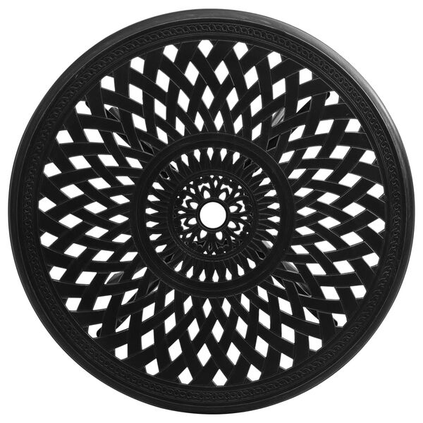 vidaXL Градинска маса, черна, 78x78x72 см, лят алуминий