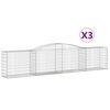 vidaXL Габионни кошници арка 3 бр 400x50x80/100 см поцинковано желязо