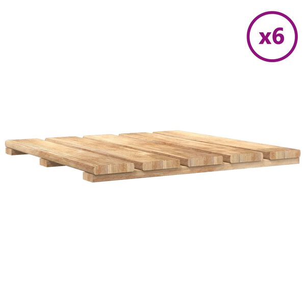 vidaXL Плочка за decking 6 pcs Кафяво 50 x 50 cm