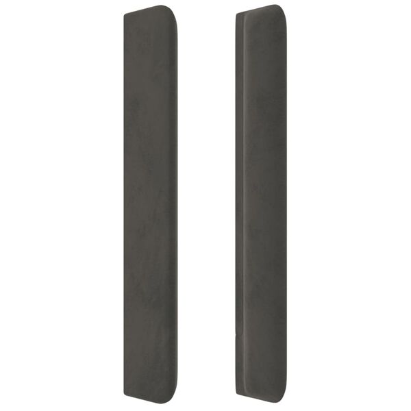 vidaXL Горна табла за легло с уши, тъмносива, 163x16x118/128см, кадифе