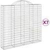 vidaXL Габионни кошници арка 7 бр 200x50x180/200 см поцинковано желязо