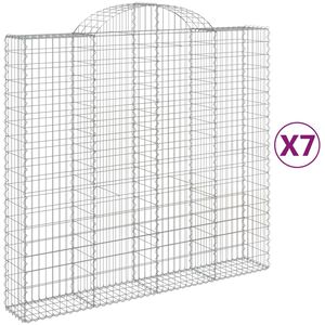 vidaXL Габионни кошници арка 7 бр 200x50x180/200 см поцинковано желязо