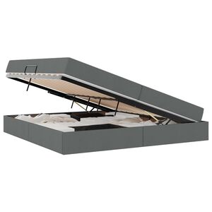 vidaXL Легло с място за съхранение и матрак Тъмен сив 200 x 200 cm