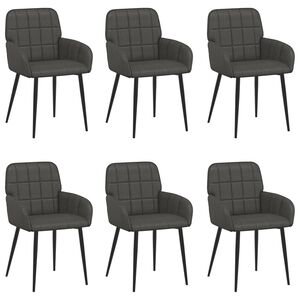 vidaXL Обедени столове 6 pcs Изкуствена Черно 57 х 50 х 85 см