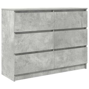 vidaXL Бюфет, бетонно сив, 100x35x76 см, инженерно дърво