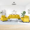 vidaXL Комплект дивани от 3 части с възглавници, жълт, кадифе