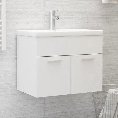 vidaXL Долен шкаф за мивка, бял, 60x38,5x46 см, ПДЧ