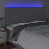 vidaXL LED горна табла за легло, светлосива, 180x5x118/128 см, плат