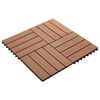vidaXL Плочка за decking 3D дизайн 11 pcs Светло кафяво 30 x 30 cm WPC