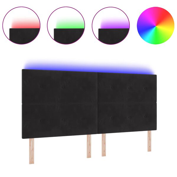 vidaXL LED глава С LED лентисти светлини Черно 200 cm Полиестер