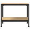 vidaXL Работни пейки с рафт Черно 81 x 41 x 145 см Инженерно дърво